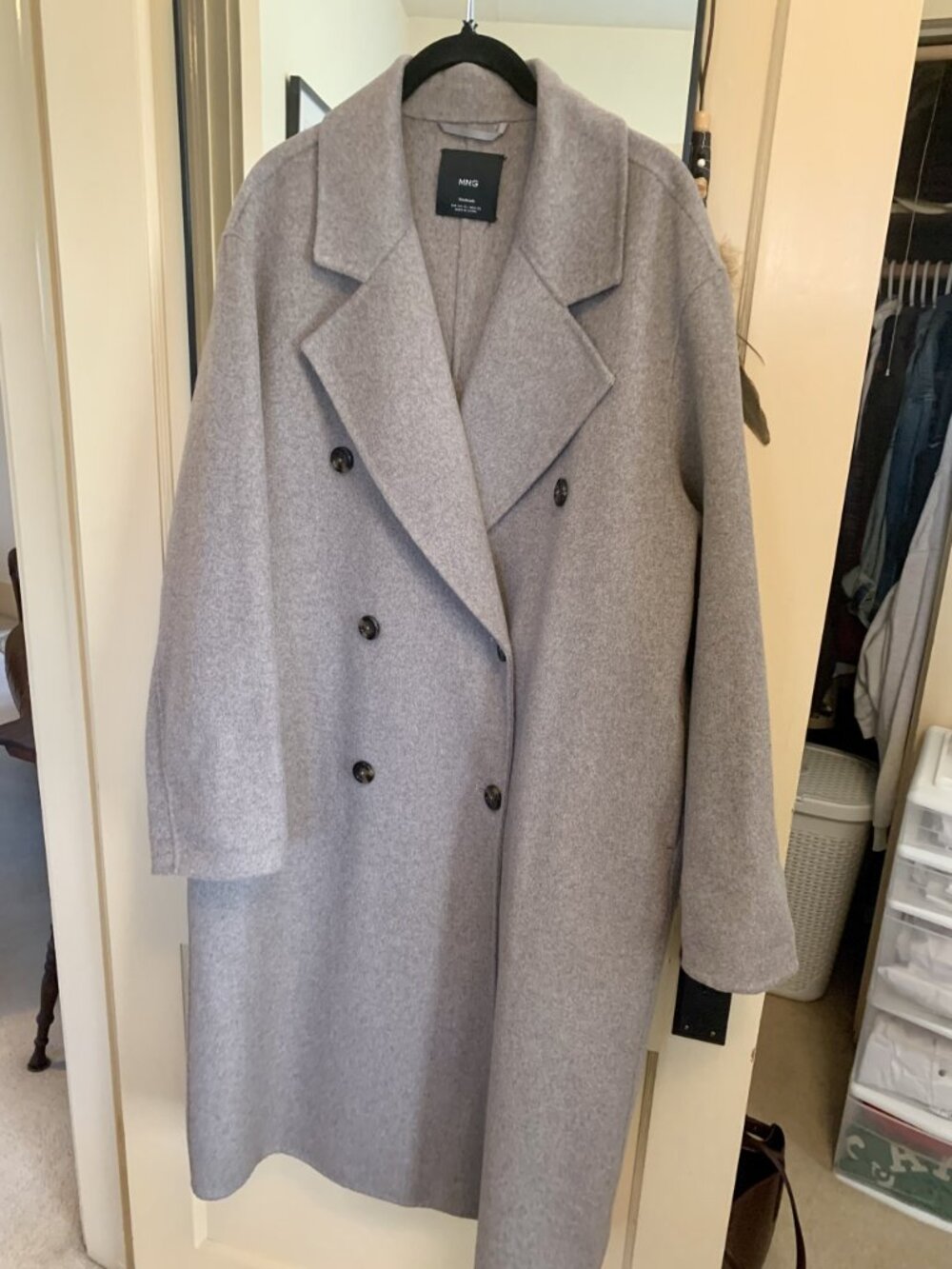 MANGO Handmade Oversized Wool Coat XL Medium Brown - Picture 9 of 15